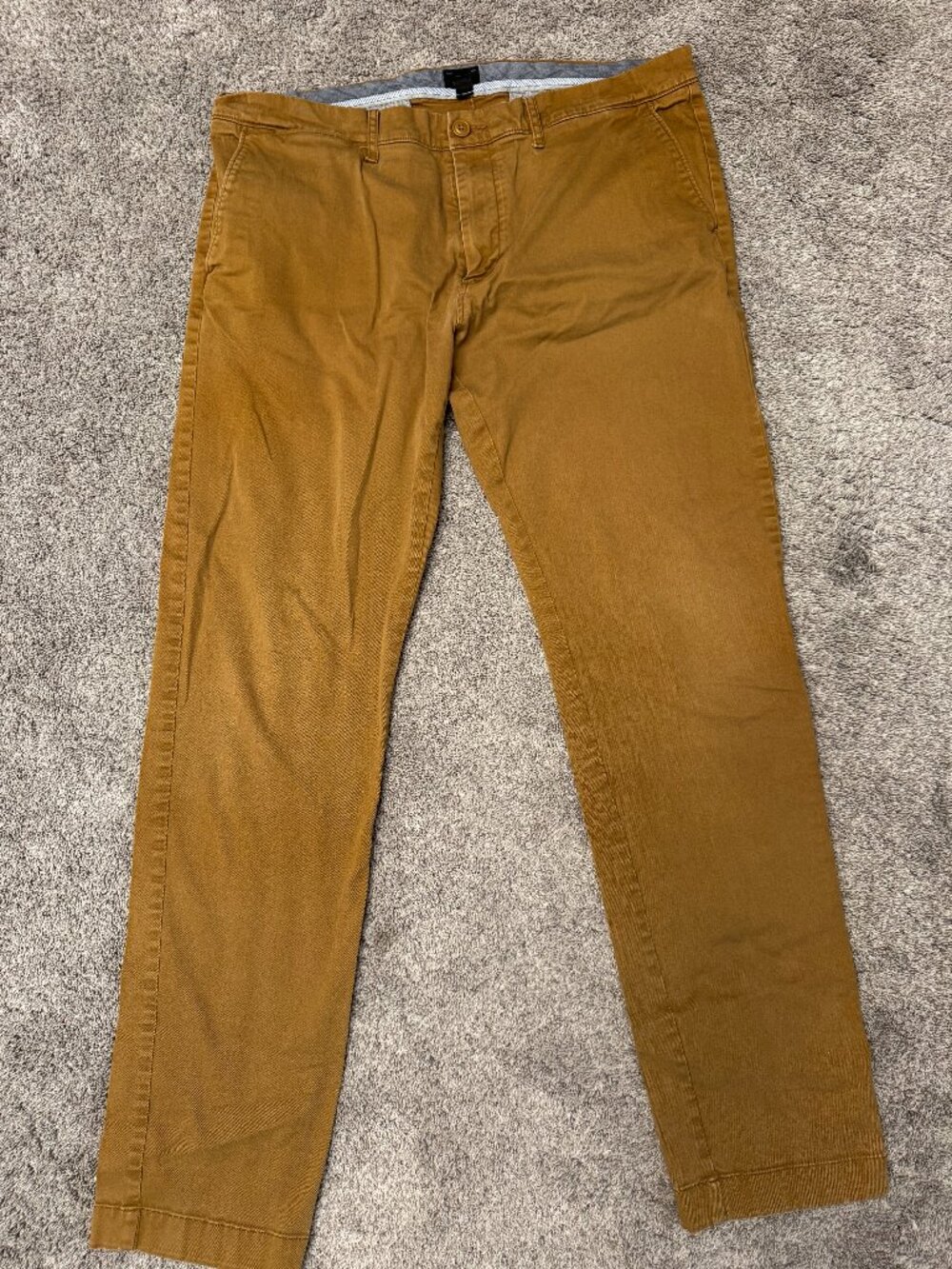 J.Crew 484 Slim Fit Stretch Chino Pants Men's Tobacco Brown Cotton Trouser, 36